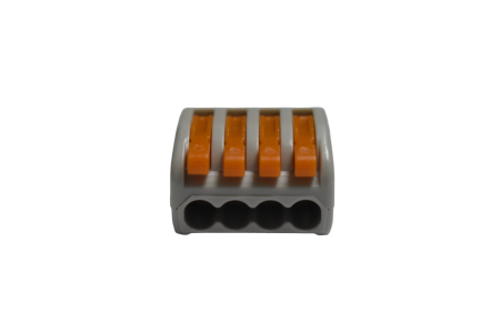 Trasee cabluri electrice - Conector cablu tip wago cu 4 pini si clema de prindere .Reglete cu 4 pini pentru instalatii electrice - Imagine produs en-gros