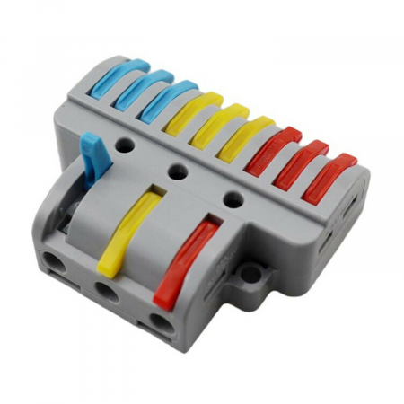 Conector cablu tip wago electric  3 intrari- 6 ieșiri .Reglete  3 intrari 6 ieșiri [2]