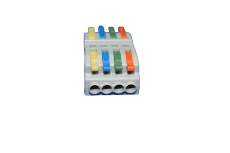 Conector cablu tip wago electric  4 intrari- 4 ieșiri .Reglete  4 intrari 4 ieșiri - Imagine produs en-gros [1]
