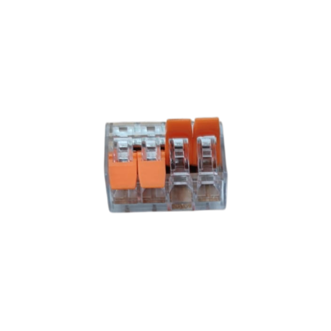 Conectoare electrice/Morsete/reglete - Conector electric tip Wago 4 intrări 4 ieșiri cu pârghii colorate
