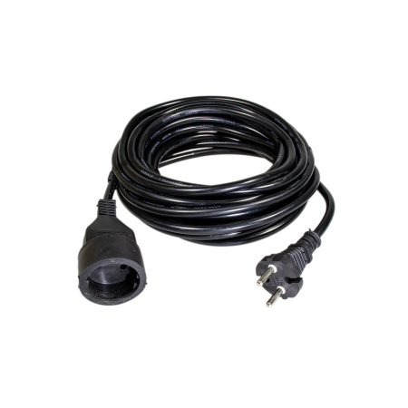 Prelungitoare/Derulatoare - Cordon 10M prelungitor cupla si stecher cauciuc , cablu negru 2x1