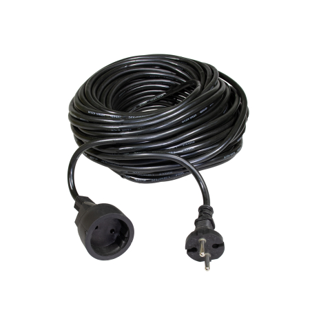 Prelungitoare/Derulatoare - Cordon 20M prelungitor cupla si stecher cauciuc , cablu negru 2x1