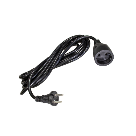 Prelungitoare/Derulatoare - Cordon 5M prelungitor cupla si stecher cauciuc , cablu negru 2x1