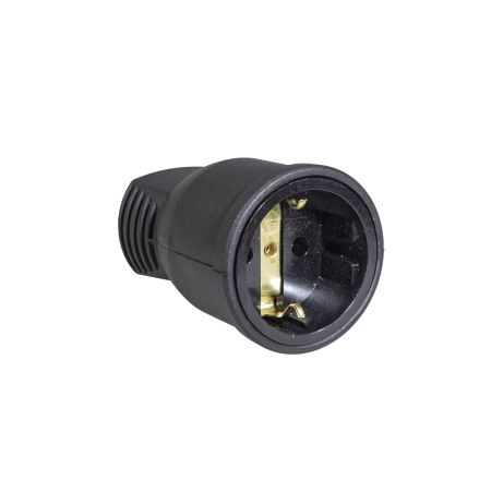 Cuple - Cupla cauciuc Atra , IP44, neagra, cu contact protectie, 16 A, 250 V