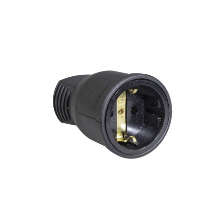Stechere Cuple si Adaptoare - Cupla cauciuc Atra , IP44, neagra, cu contact protectie, 16 A, 250 V - Imagine produs en-gros