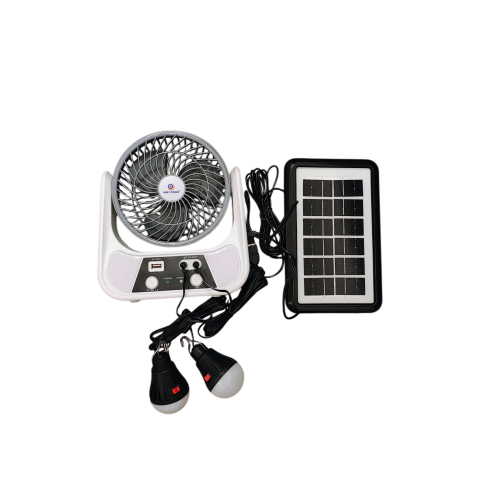 Ventilator Solar Reîncărcabil EP-606 6 Inch cu Panou Solar, 2 Becuri LED, Acumulator 3000mAh [5]