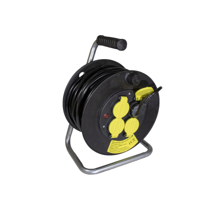 Prelungitoare/Derulatoare - Derulator prelungitor electric 30 M pe tambur 3x1.5mm , 4 prize cu capac , protectie si impamantare