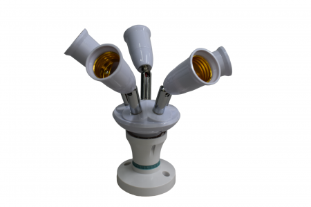 Dulii/Dulie adaptor - Dulie cu 5 brate reglabile E27-E27+dulie aplicata dreapta alba E27