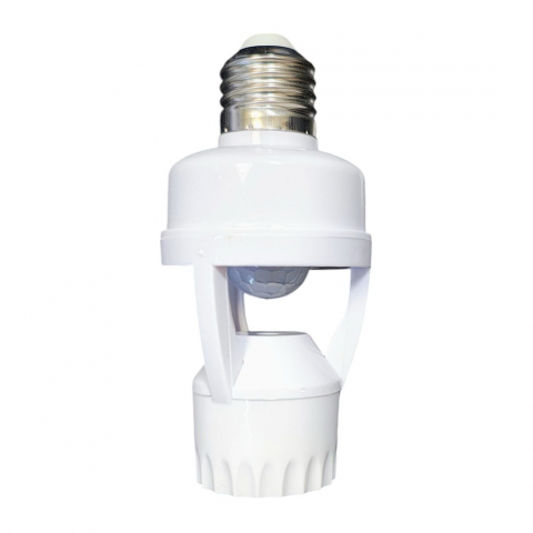 Dulie E27-E27 adaptor cu senzor de lumina si miscare 360° - Imagine produs en-gros