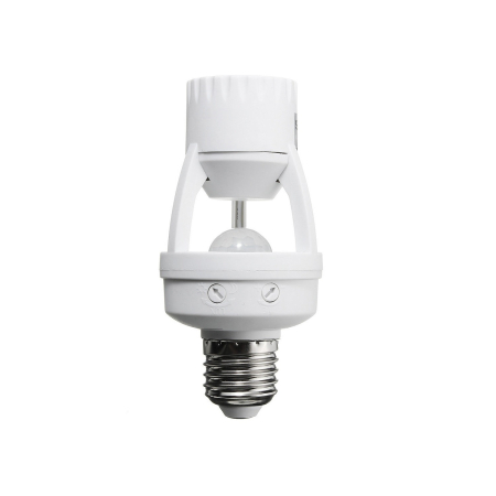 Corpuri de iluminat - Dulie E27-E27 adaptor cu senzor de lumina si miscare 360Â°
