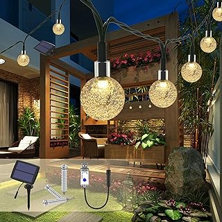 Instalatie-de-lumini-solara- glob-cu-bule-Instalatie Craciun, Tip glob cu bule , 20 Led-uri, 5 metri, Multicolor, Energie solara, Senzor de lumina [1]