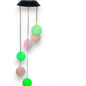 Banda LED - Instalatie solara Figurine de vant cu globuri albe