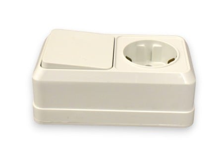 Intrerupator cu priza pe tencuiala YW-18036 - Imagine produs en-gros [2]