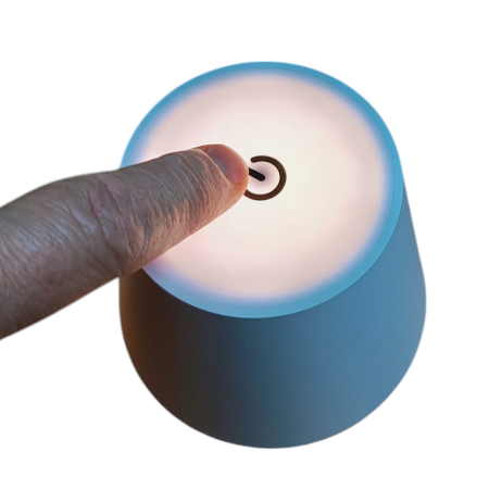 Lampă de Masă cu 3 moduri de luminare, Alba, Lampă Portabilă Modernă cu Cablu Inclus, Ø11,2x35,5 cm [5]