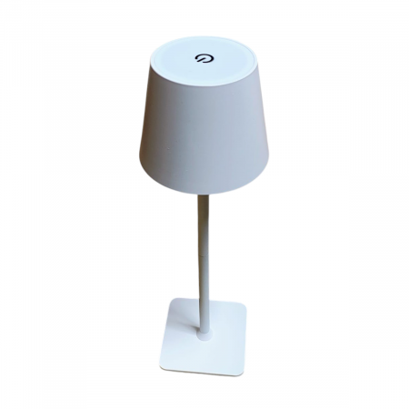Lămpi portabile - Lampă de Masă cu 3 moduri de luminare, Alba, Lampă Portabilă Modernă cu Cablu Inclus, Ø11,2x35,5 cm