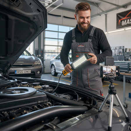 Lampa garaj de lucru LED portabila , cablu 5 m 100 led 2835 220V [1]