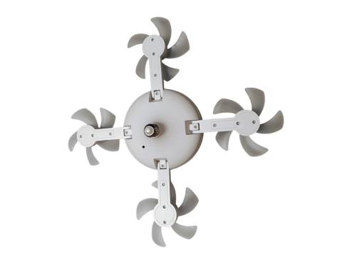 Lampă LED cu 4 ventilatoare E27 60W 6500K cu telecomandă [6]