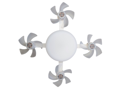 Lampă LED cu 4 ventilatoare E27 60W 6500K cu telecomandă [5]