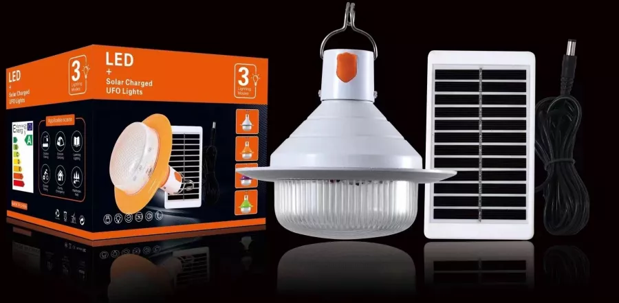 Lampi solare - Lampa solara de camping UFO portabila cu  panou detasabil