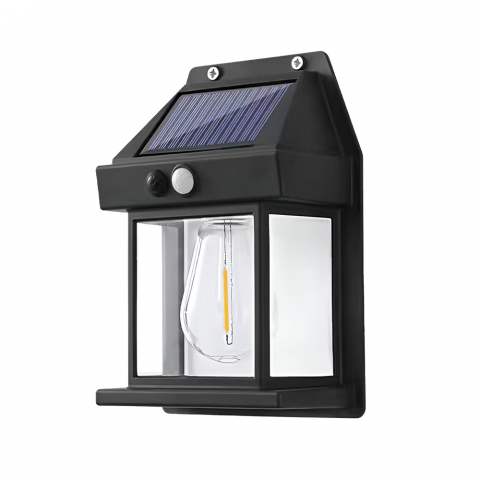 Aplice ,becuri si corpuri cu senzor - Lampă solara de perete cu senzor de lumina si miscare,YT-888 1W Design tip felinar cu bec