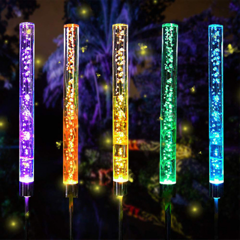 Set 2 Lampi Solare LED Tub cu Bule, RGB Multicolor, Lumina in Culori Alternante, Inaltime 73cm - Imagine produs en-gros [3]
