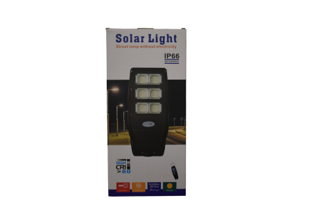 Lampa Solara Stradal  JX-9990 300W Iluminat Perimetral  Incarcare Rapida 6500K  Panou 6V 15W  Acumulator 3,2V 12Ah si Telecomanda - Imagine produs en-gros [4]