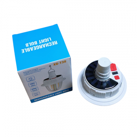 Lampa solara XG-T38, cu acumulator ,3x LED, 57x SMD, 6 led x RGB , functie de incarcare, carlig fixare [9]