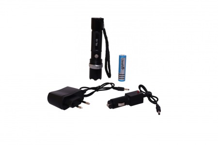 Lanterna LED swat 3W police, metalica, reincarcabila cu Acumulator - Imagine produs en-gros [1]