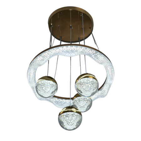 Lustra led ajustabila circulara cu 4 globuri 64W 3000K/4000K/6500K A112 - Imagine produs en-gros [2]