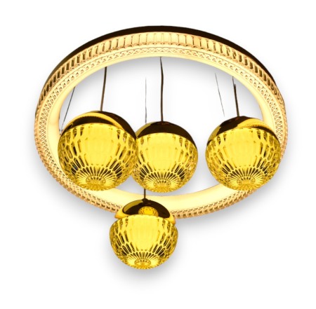 Lustre - Lustra led ajustabila circulara cu 4 globuri 64W 3000K/4000K/6500K A133 - Imagine produs en-gros