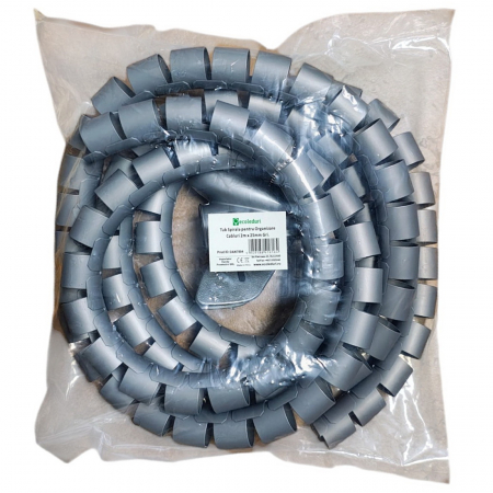 Organizator cabluri spiralat,Ø25mm x 2m, gri,protectie birou [2]