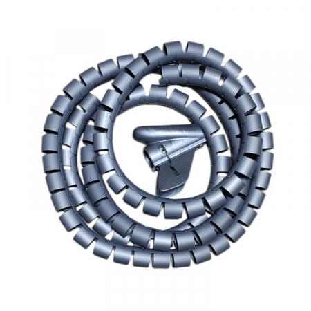 Scule utile / sonerii / rulete - Organizator cabluri spiralat,Ø25mm x 2m, gri,protectie birou