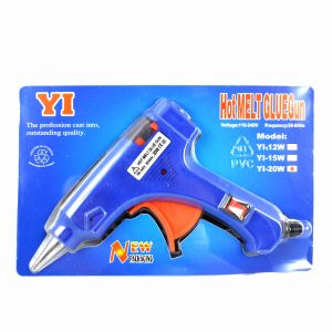 Pistol de lipit compact 20W cu vârf metalic subțire și suport metalic — folosește beţe silicon Ø7 mm [1]