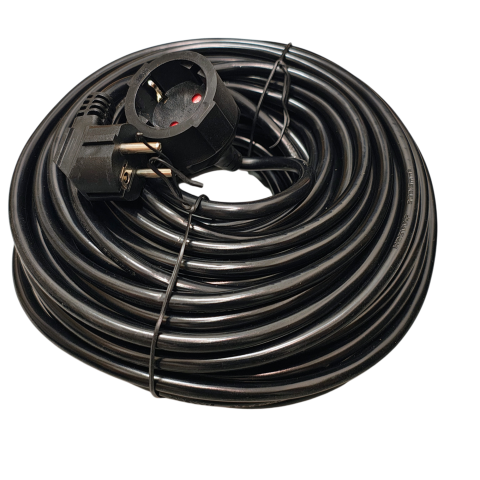 Aparataj şi accesorii - Prelungitor Electric 30 Metri, 3x2.5 mm², Negru, cu Ștecher și Cuplă Schuko, Utilizare Interior/Exterior