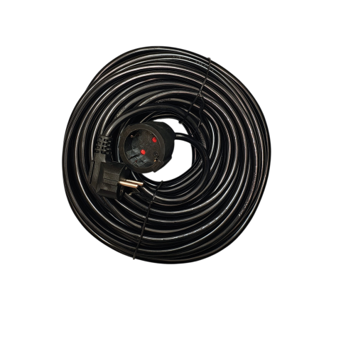 Prelungitor Electric 30 Metri, 3x2.5 mm², Negru, cu Ștecher și Cuplă Schuko, Utilizare Interior/Exterior [1]