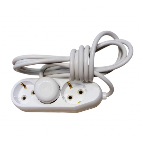Prelungitor românesc ceramic, 3 prize, 2 m, 100% cupru – 2,2 kW (2M3P)