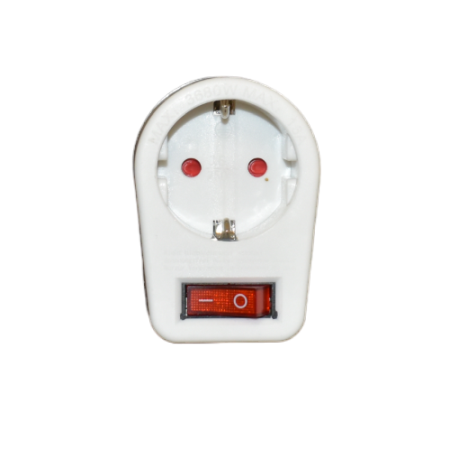Prize Intrerupatoare Comutatoare touch si pe fir - Priza adaptor cu intrerupator simpla 16A, alb ,contacte din cupru - Imagine produs en-gros