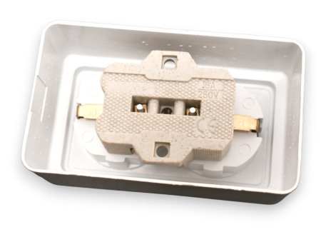 Priza dubla ceramica cu impamantare montaj aplicat - Imagine produs en-gros [1]