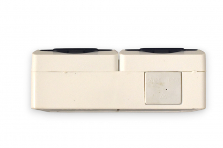 Priza dubla pe tencuiala cu capac transparent-contacte din cupru [2]