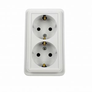 Prize - Priza dubla ceramica cu impamantare montaj aplicat