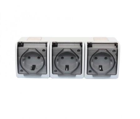 Prize - Priza tripla capac transparent