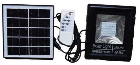 Proiector cu panou solar 25W de exterior - Imagine produs en-gros