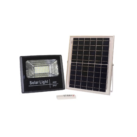 Corpuri de Iluminat - Proiector cu panou solar si telecomanda 40w IP65 - Imagine produs en-gros