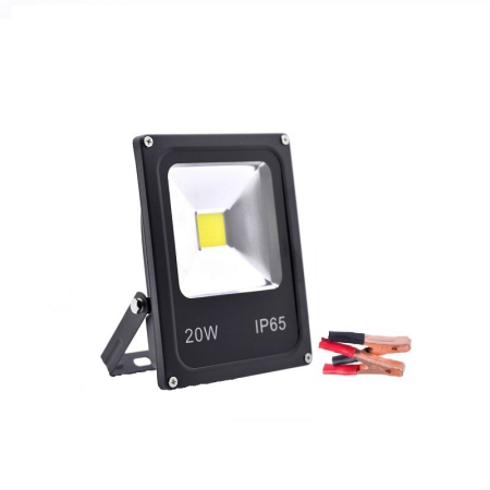 Proiectoare LED - Proiector auto12 V   Slim Led 20 W IP65 Camping cu clesti de conectare