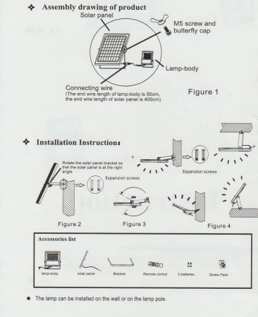 Proiector solar 300W cu panou solar separat senzor crepuscular si functii multiple DX-88300 - Imagine produs en-gros [6]