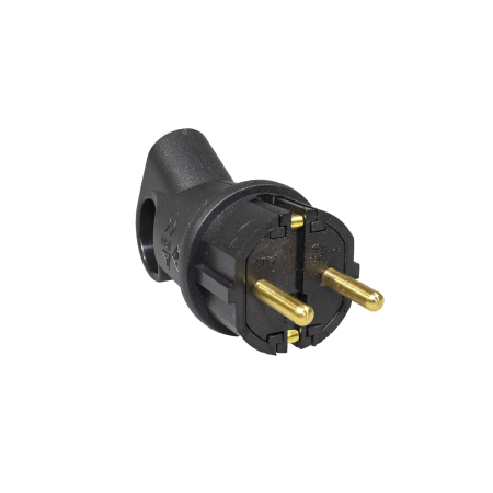 Ştechere/Stecher adaptor - Stecher cauciuc cu inel Atra , IP44 , contact de protectie, 16A, negru 250v
