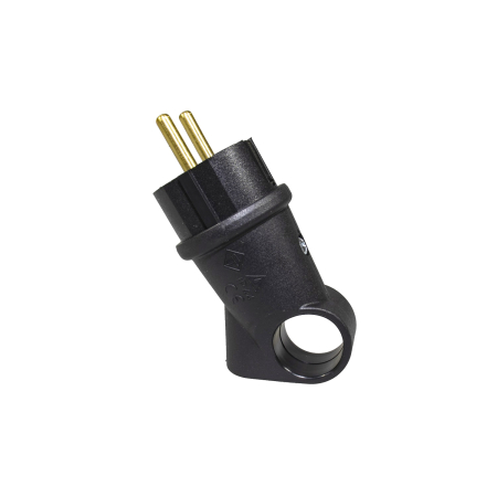 Stecher cauciuc cu inel Atra , IP44 , contact de protectie, 16A, negru 250v [1]