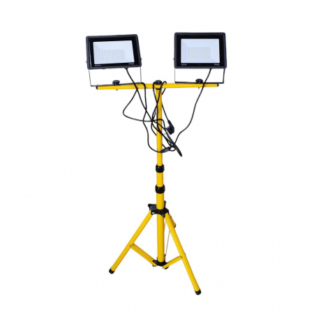 Trepied telescopic cu 2 proiectoare Led de 50W fiecare ,IP66,conectate, plus cablu alimentare de 290 cm [2]