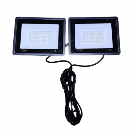 Trepied telescopic cu 2 proiectoare Led de 50W fiecare ,IP66,conectate, plus cablu alimentare de 290 cm [6]