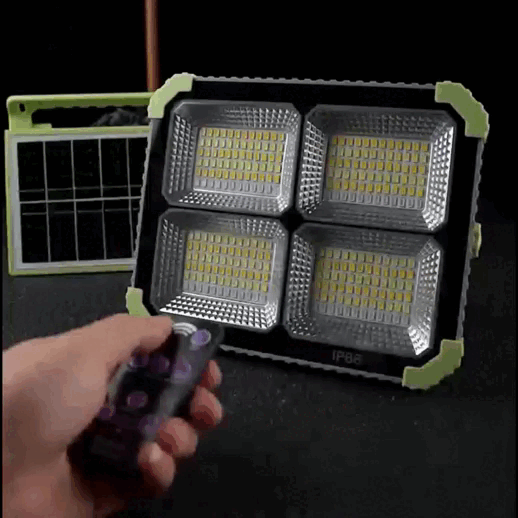 Trepied telescopic, H max 1,8m si  Proiector solar reincarcabil cu panou detasabil ,multiple functii,telecomanda [9]